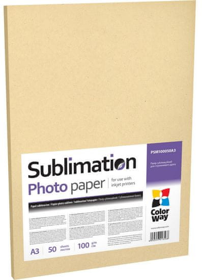 ColorWay Fotopapier CW sublimačný 100g/m², 50ks, A4