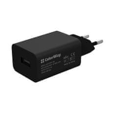 ColorWay AC nabíjačka 1xUSB AUTO ID 2.0A (10W) čierna+kábel MicroUSB, 1m, (CW-CHS012CM-BK)