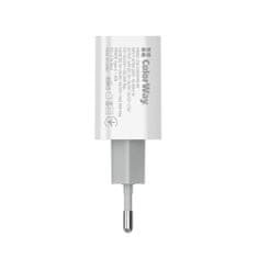 ColorWay AC nabíjačka Power Delivery Port PPS USB (Type-C PD + USB QC3.0) (30W), čierna, (CW-CHS037PD-WT)