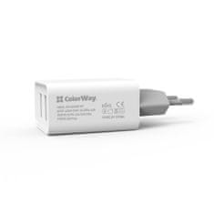 ColorWay AC nabíjačka 2xUSB AUTO ID 2.1A (10W), biela, (CW-CHS015-WT)
