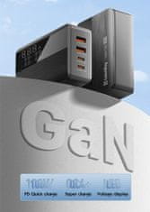 ColorWay AC nabíjačka ColorWay Power Delivery GaN (2USB-A + 2USB TYPE-C) (100W), čierna, (CW-CHS041PD-BK)