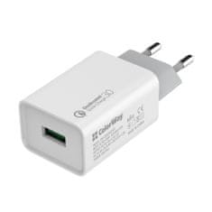 ColorWay AC nabíjačka 1xUSB Quick Charge 3.0 (18W), biela, (CW-CHS013Q-WT)