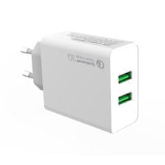 ColorWay AC nabíjačka 2xUSB Quick Charge 3.0 (36W) biela, (CW-CHS017Q-WT)