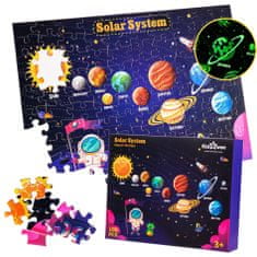 Aga4Kids Detské svietiace puzzle Slnečná sústava 100 dielikov