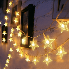 HOME & MARKER® Vianočné vonkajšie svetelné reťaze s hviezdami (6 m) | STARYGLOW