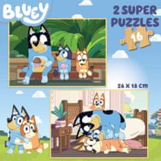 EDUCA Drevené puzzle Bluey 2x16 dielikov