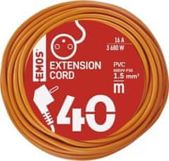 EMOS Predlžovací kábel - spojka, 40m, 3× 1,5mm, oranžový
