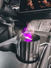 SIXTOL Aróma difúzer Car Flame do auta čierny 100ml, USB-C, do držiaka na pitie