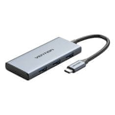 Vention Rozbočovač USB-C na HDMI, 3x USB 3.0, SD, TF Vention TOOHB 0,15 m sivý