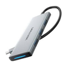 Vention Rozbočovač USB-C na HDMI, 3x USB 3.0, SD, TF, PD Vention TOPHB 0,15 m sivý