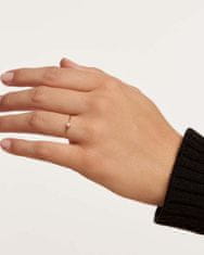 PDPAOLA Elegantný pozlátený prsteň s perlou Solitary Pearl Essentials AN01-160 (Obvod 50 mm)
