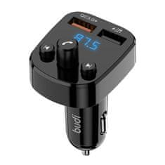 Budi Vysielač do auta Budi T03 s mikrofónom, USB QC 3.0 + USB