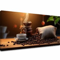 ARTMIE Kávové obrazy do kuchyne Abstraktná Aróma | 60x120 cm