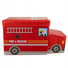 Kruzzel  22489 Box na hračky hasičské auto 53 x 26 x 31,5 cm