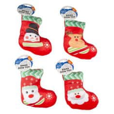 Duvo+ Vianočná hračka- Plyšová ponožka mix farieb 18x15x7cm