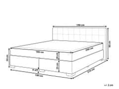 Beliani Čalúnená posteľ 180 x 200 cm svetlosivá ADMIRAL
