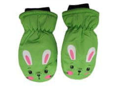 HolidaySport Detské zimné rukavice palčiaky C11-5 Zajačik zelená 2-4 roky