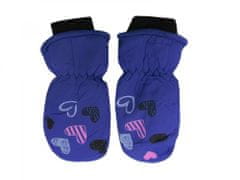 HolidaySport Detské zimné rukavice palčiaky C12-6 Srdiečka modrá 2-4 roky