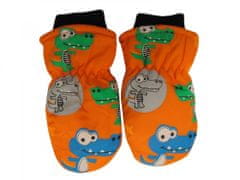 HolidaySport Detské zimné rukavice palčiaky C15-6 Krokodíl oranžová 2-4 roky