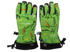 HolidaySport Detské zimné lyžiarske rukavice Echt C069 zelená 8-9 rokov