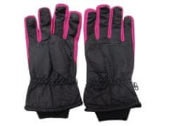 HolidaySport Juniorské zimné lyžiarske rukavice C04 čierna+ružová