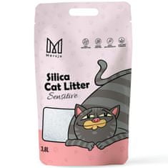 Mersjo PREMIUM Silikátová podstielka pre mačky, bezprašná, antimikrobiálna, ekologická, pohlcujúca zápach Sensitive 8x3,8 l