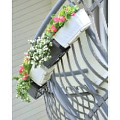botle Box na zábradlie balkóna terasy kvetináč imitácia ratanu 38,6 cm moka