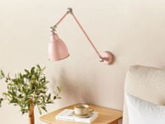 Beliani Nástenná kovová lampa pastelová ružová MISSISSIPPI