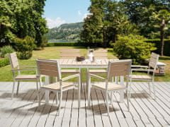 Beliani Sada 6 záhradných stoličiek svetlé drevo COMO