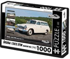 RETRO-AUTA© Puzzle č. 80 Škoda 1202 STW sanitka (1961) 1000 dielikov