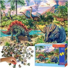 WOWO Puzzle CASTORLAND Dinosaury na Sopkách, 120 Dielikov, pre Deti 6+ Rokov