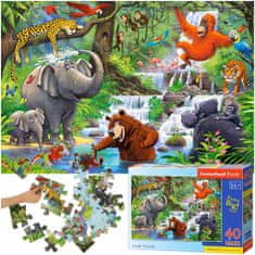 WOWO Puzzle CASTORLAND Maxi Zvieratká z džungle - 40 dielikov, vhodné pre deti 4+ rokov
