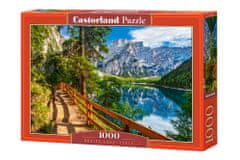 WOWO Puzzle CASTORLAND 1000 dielikov - Jazero Braies, Taliansko, Rozmery 68x47cm