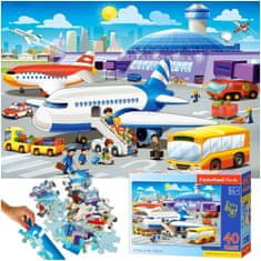 WOWO Puzzle CASTORLAND Maxi Deň na letisku - 40 dielikov, vhodné pre deti od 4 rokov