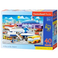 WOWO Puzzle CASTORLAND Maxi Deň na letisku - 40 dielikov, vhodné pre deti od 4 rokov