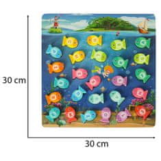 WOWO Montessori Magnetická Drevená Hra na Lov Rýb pre Deti