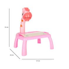 WOWO Ružová Žirafa Projektor a Stolík na Kreslenie pre Deti