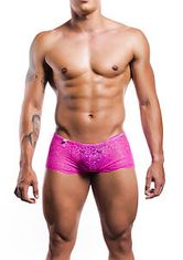 Cottelli Collection MOB Rose Lace Boy Shorts (Pink), pánske čipkované šortky S/M