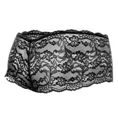Cottelli Collection MOB Rose Lace Boy Shorts (Black), pánske čipkované šortky L/XL