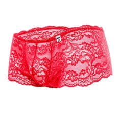 Cottelli Collection MOB Rose Lace Boy Shorts (Red), pánske čipkované šortky S/M