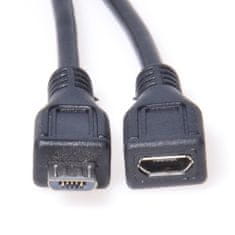 Kábel predlžovací micro USB 2.0 male-female čierny 2 m