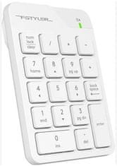 A4Tech FSTYLER bezdrôtová numerická klávesnica, USB nano, biela