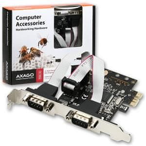 AXAGON Radič PCEA-S2 PCI-Express, 2x sériový port + LP