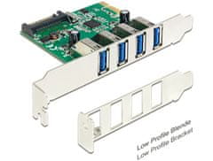 DELOCK PCI Express Karta > 4 x USB 3.0 + low profile