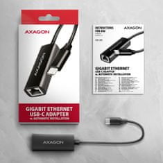 AXAGON ADE-ARC, USB-C 3.2 Gen 1 - Gigabit Ethernet sieťová karta, Realtek 8153, auto inštal
