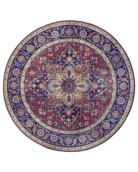 NOURISTAN Kusový koberec Asmar 104000 Plum / Red kruh