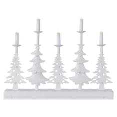 EMOS LED svietnik – vianočné stromy so sviečkami, 24 cm, 2x AA, vnútorný, teplá biela, časovač