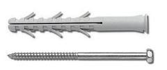 STREFA Rámová hmoždinka RMS 8x100 so skrutkou 6HR - so šesťhrannou hlavou, nylon - balenie 25 kusov
