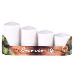 Emocio Adventné sviečky, pazúrky biele 4 ks, 50 mm