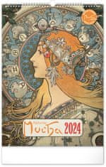 Kalendár 2024 nástenný: Alfons Mucha, 33 × 46 cm